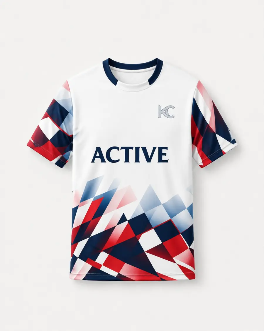 White Red Navy front view in White · Red · Navy